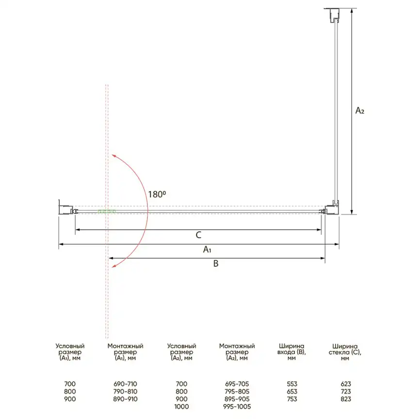 Душевой уголок Veconi Rovigo RV-033B 70х90х195, профиль Черный, стекло прозрачное (RV033B-7090-01-C7) фото 3