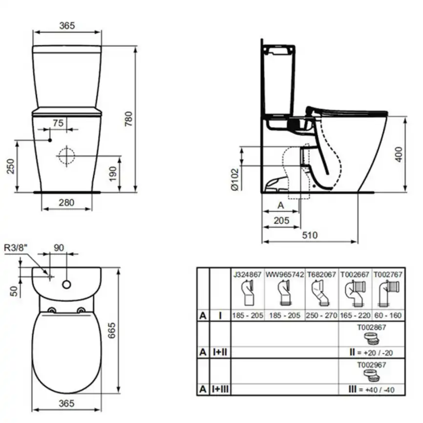 Напольный пристенный унитаз для монтажа с бачком Ideal Standard CONNECT AquaBlade® E039701 фото 4