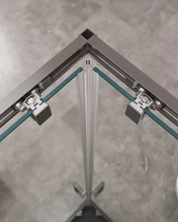 Душевой уголок CEZARES MOLVENO-A-22-90+30-C-GM-IV стекло Прозрачное, профиль Оружейная сталь фото 3