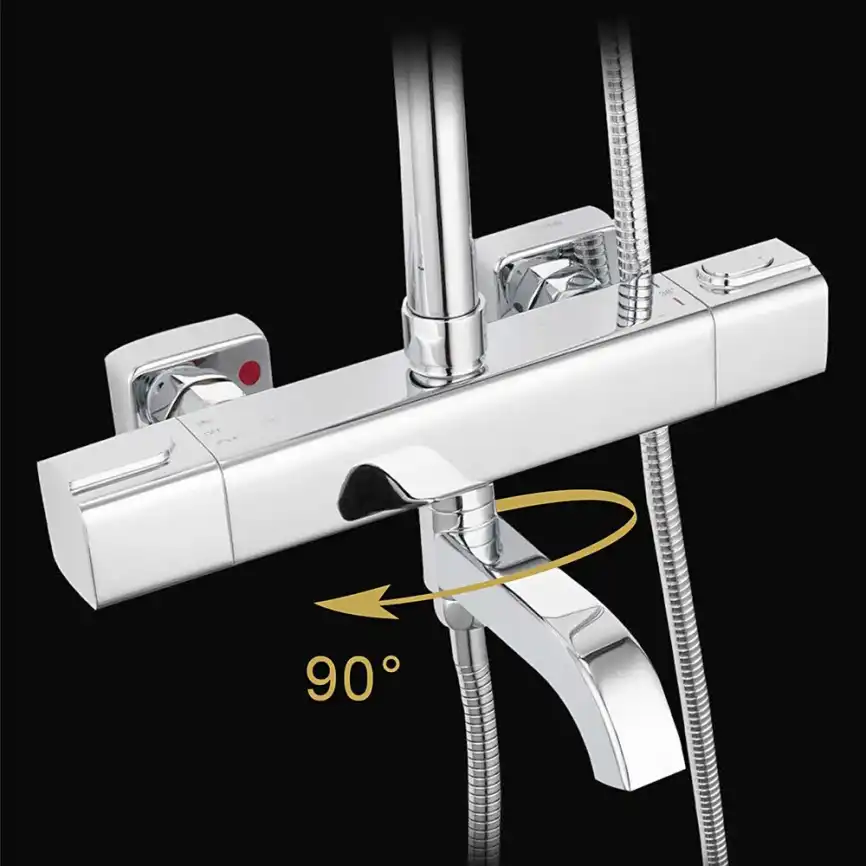 Душевая система Gappo G2491 с тропическим душем и термостатом Хром фото 11