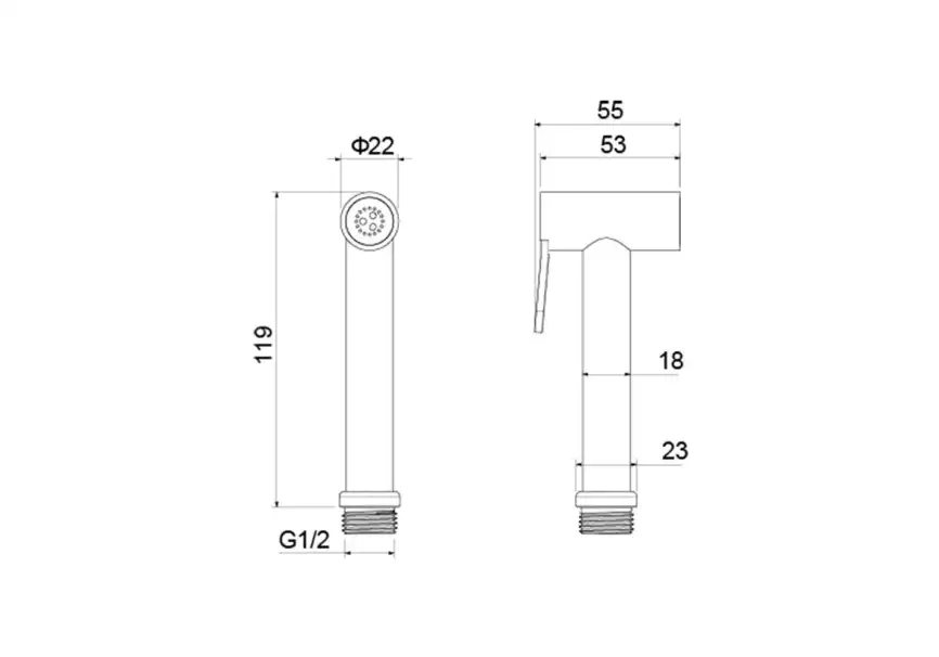 Гигиеническая лейка Aquatek  AQ2057MB, Черный матовый фото 2