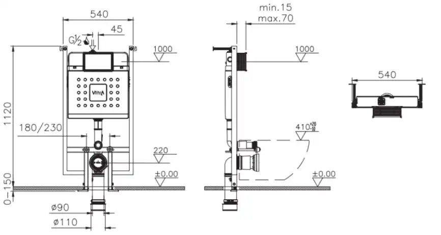 Инсталляция для унитаза Vitra V-Fix Core 738-5800-01 фото 3