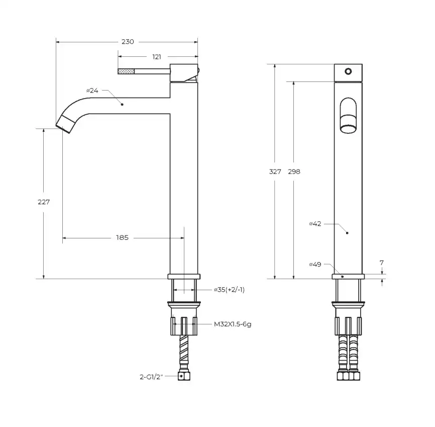 Смеситель для накладной раковины Cezares RELAX-LC1-01-W0, Хром фото 4