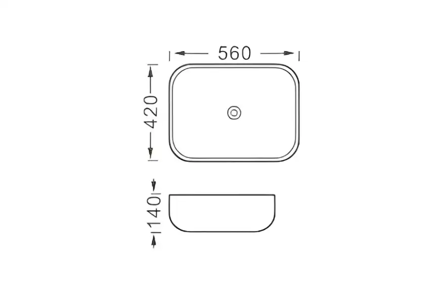 Раковина накладная Aquatek 56х42х14 AQ5526-MG, Серая матовая фото 2