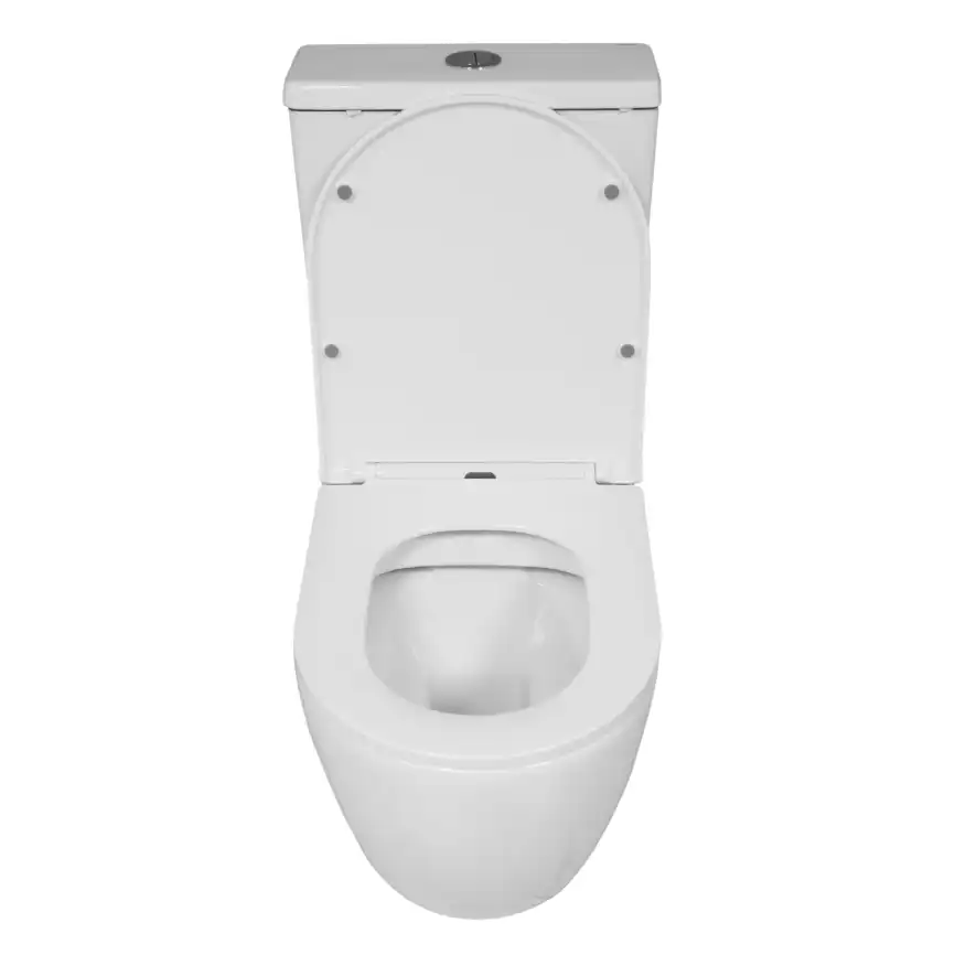 Унитаз-компакт Azario Blanco AZ-T003B-R напольный, безободковый, в комплекте с бачком и сиденьем микролифт, Белый глянцевый фото 4