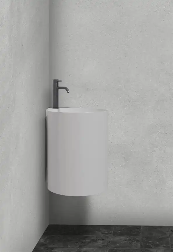 Раковина подвесная ABBER STEIN 42,2х42,2х50 AS2625, угловая, белая матовая фото 3