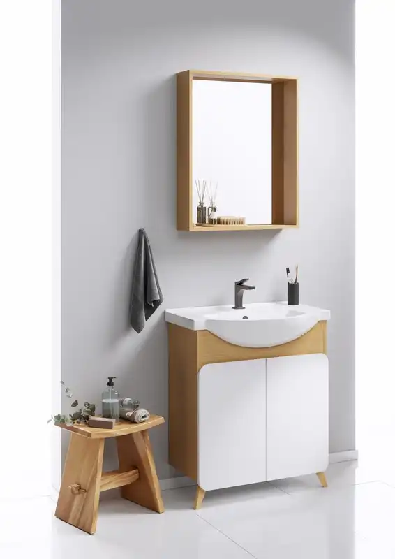 Зеркало Aqwella Basic 60х60 BAS0207DZ без подсветки, Дерево светлое фото 3