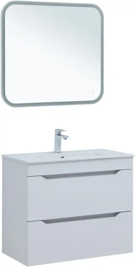 Тумба под раковину Aquanet Практика 80 белый глянец, 347965 фото 8