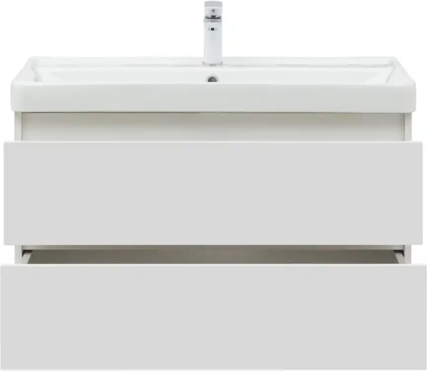 Тумба под раковину Aquanet Вега 90 белый глянец фото 6