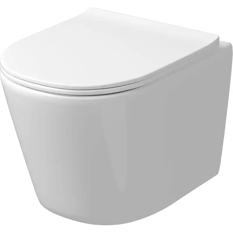 Подвесной унитаз Grossman GR-4477SQ безободковый, смыв торнадо, Белый глянцевый фото 1