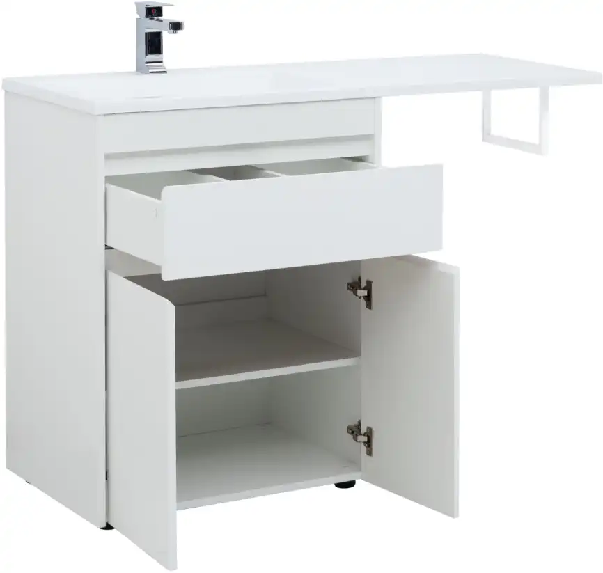 Тумба под раковину Aquanet Токио 130/68 белый (напольная, 1 ящик, 2 дверцы) 237746 фото 5