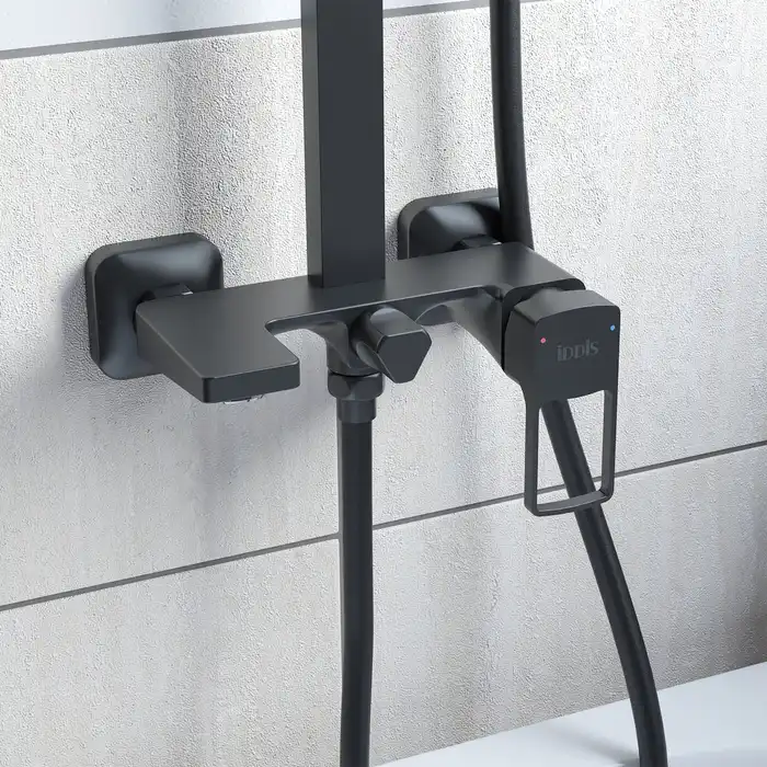 Душевая система IDDIS Bild BILBL1Fi06 для ванны с изливом цвет, Матовый черный фото 3