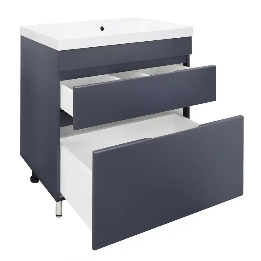 Тумба с раковиной Azario Эстима 80 CS00094597, напольная, Графит фото 2