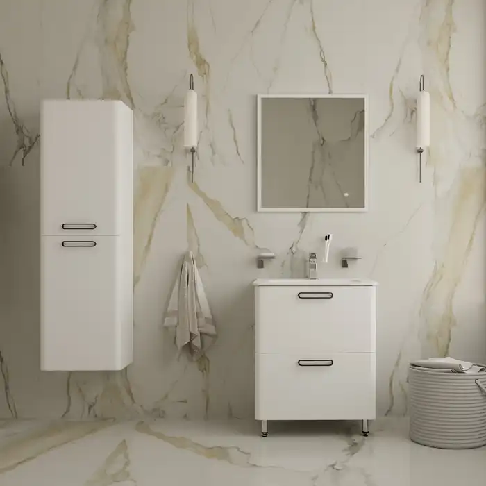 Тумба с раковиной IDDIS Brick 60, напольная, Белая, BRI60WFi95K фото 2