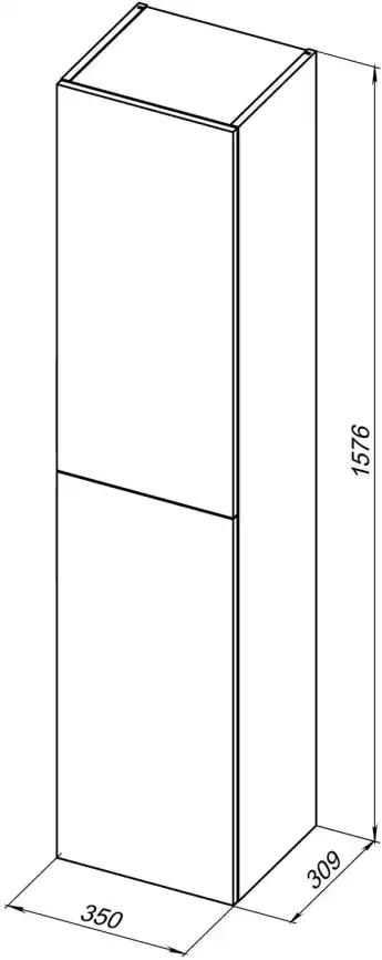 Пенал Aquanet Алвита New 35 Антрацит 277559 фото 2