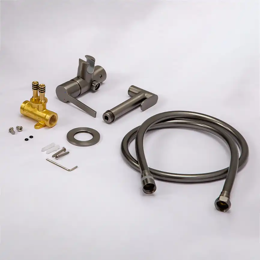 Гигиенический душ со смесителем AVS Elegant 811-431-GM, оружейная сталь фото 6