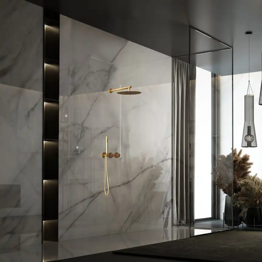 Душевая система  Vincea Groove VSFW-4G01BG4 VSFW-4G01BG4 встраиваемая, брашированное золото фото 1