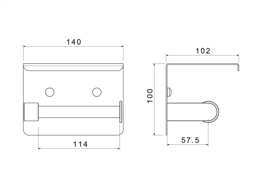 Держатель туалетной бумаги Aquatek Европа AQ4939MB с полкой, Черный матовый фото 2