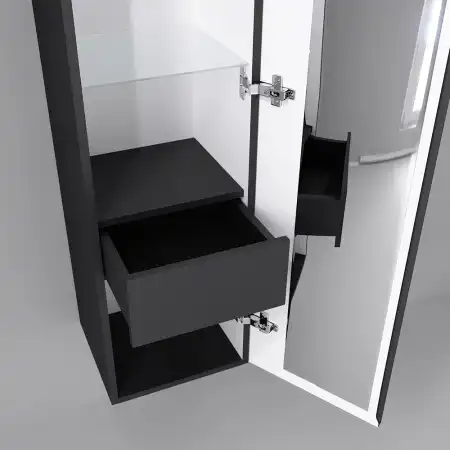 Шкаф пенал Jorno STRONG 130 Str.04.130/P/A Серый антрацит фото 3