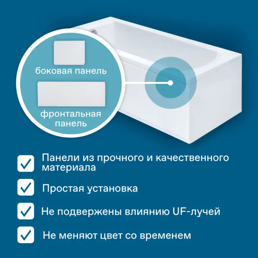 Акриловая ванна Santek Монако 160х70 1WH111977 прямоугольная, Белая фото 9