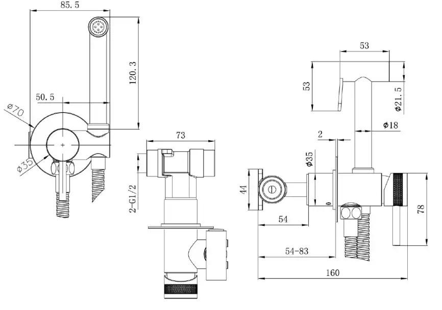 Гигиенический душ со смесителем Allen Brau 5.31A29-00 однорычажный, Хром фото 2