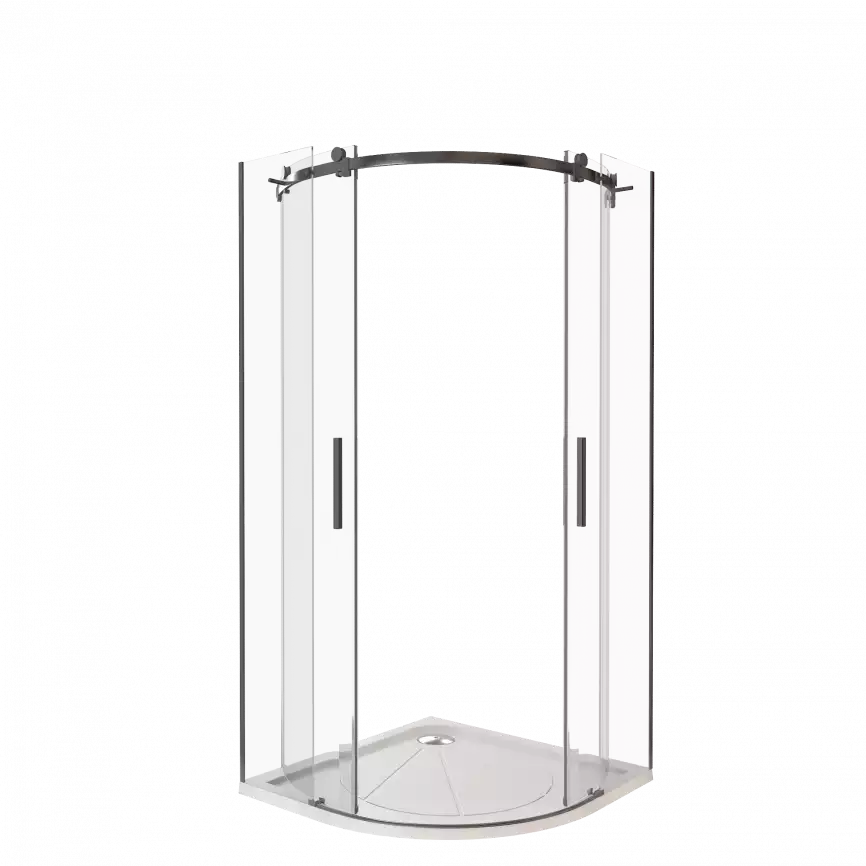 Душевой уголок Good Door GALAXY R-TD-100-C-B профиль Черный стекло прозрачное фото 3