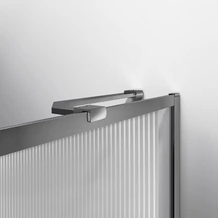 Шторка для ванны Vincea  70 VSB-41700FLGM, неподвижная, профиль вороненая сталь, стекло рифленое фото 2