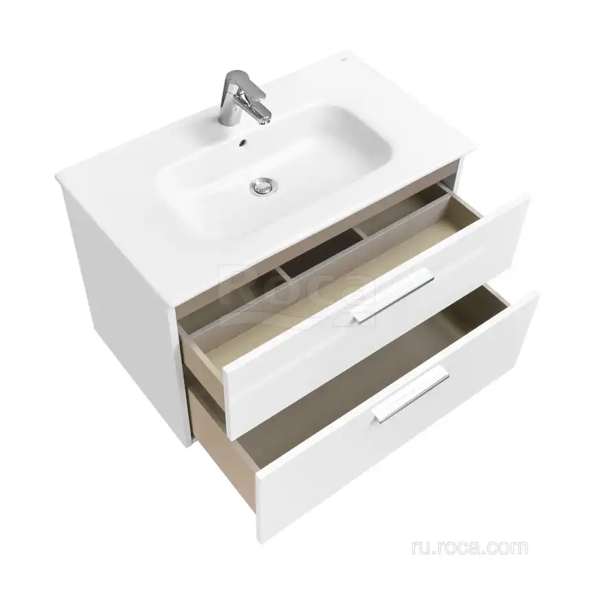 Тумбы под раковину Roca Victoria 80 A857470806 подвесная, цвет, Белый глянец фото 3