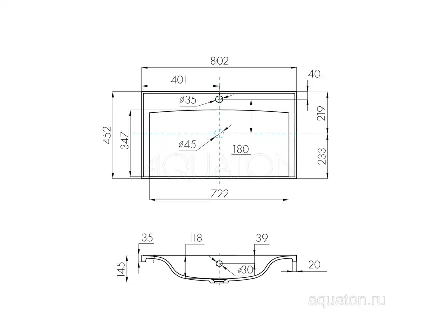 Раковина AQUATON Айрис 80 белая 1A722931AG010 фото 4