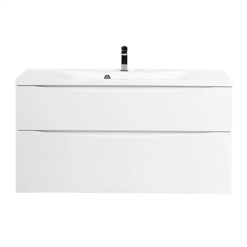 Тумба под раковину BelBagno MARINO-H60-1000-2C-SO-BL-P подвесная Bianco Lucido фото 3