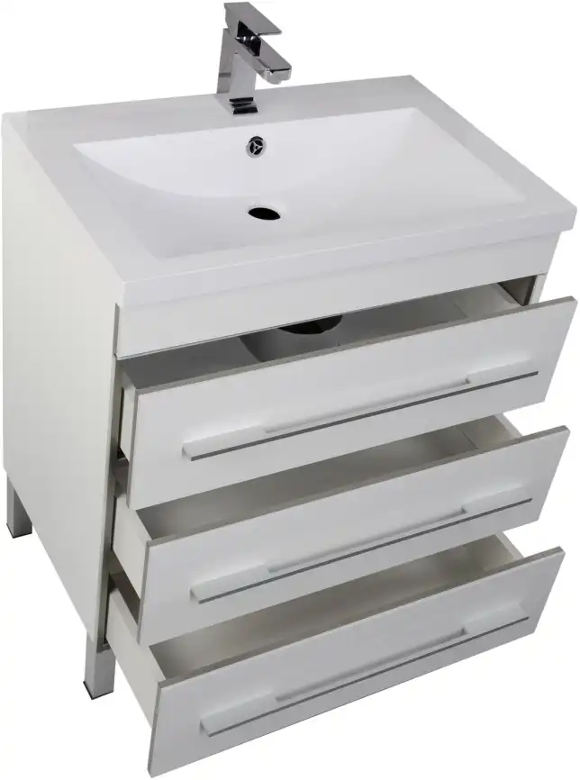 Тумба под раковину Aquanet Верона 75 белый (напольная 3 ящика) 178254 фото 10