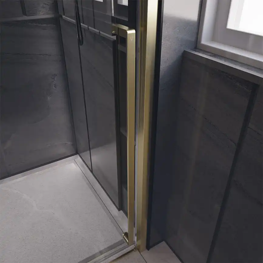 Душевой уголок  Veconi Premium Trento 150х100 PTC30-SP-150100-G-01-C4, стекло Прозрачное профиль Черный фото 3