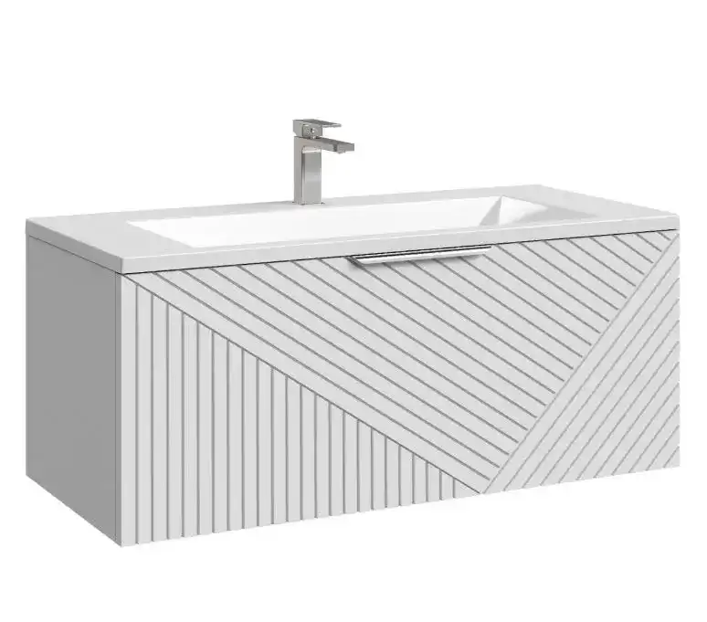 Тумба под раковину Grossman Блисс 100 подвесная, белая матовая (1010050) фото 1