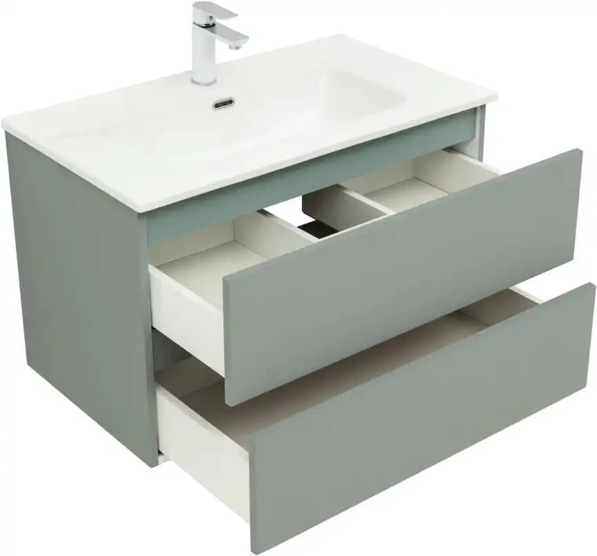 Тумба под раковину Aquanet Вега 2.0 80 мисти грин, подвесная, 337961 фото 12