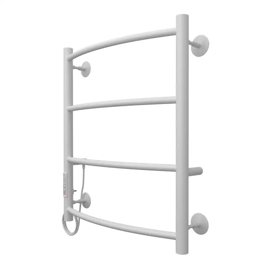 Полотенцесушитель электрический 50х60 Azario VERONA П4 AZ04756W, диммер слева, Белый матовый фото 2