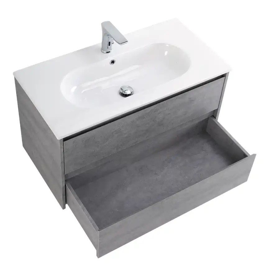 Тумба под раковину BelBagno KRAFT-900-2C-SO-CG подвесная Cemento Grigio фото 4