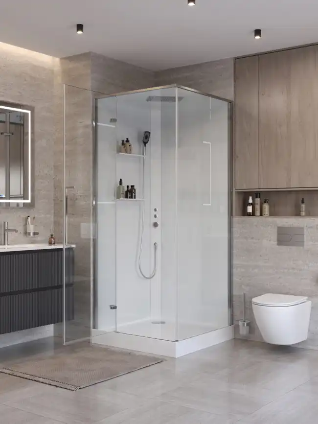 Душевая кабина BelBagno UNO-CAB-A-1-90-C-Cr-Bi-TOP-L , левая, профиль хром фото 3