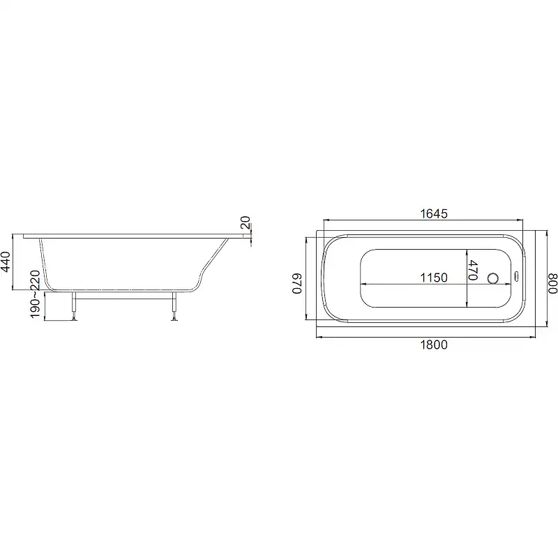 Ванна из искусственного камня Elite 180x80 Jacob Delafon E6D363RU-00 фото 5