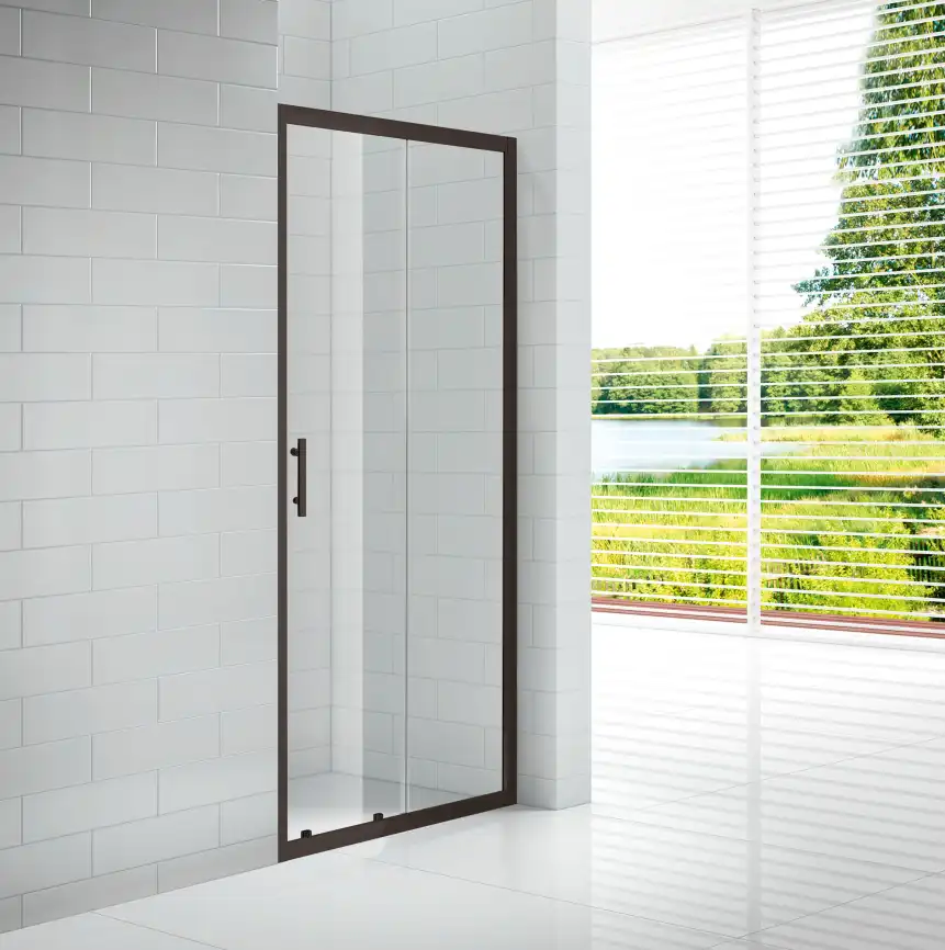 Душевая дверь Cezares ECO 120 см, ECO-O-BF-1-120-C-NERO, профиль Хром, стекло Прозрачное фото 1