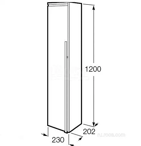 Пенал Roca Aneto 857431806 подвесной цвет, Белый глянец фото 4