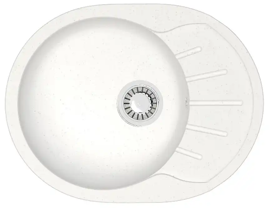 Кухонная мойка AZARIO Light 575х440х215) искусственный мрамор, цвет Белый (CS00079917) фото 1