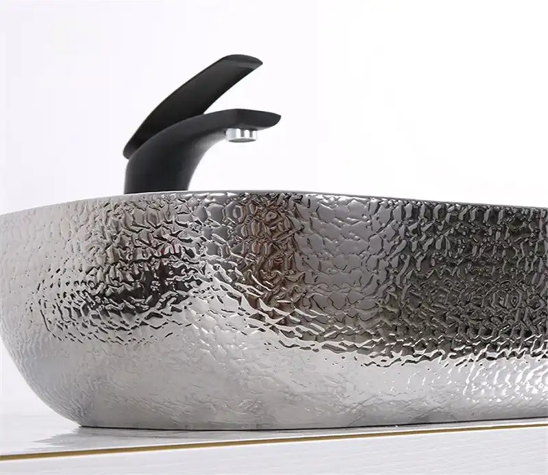 Раковина накладная CeramaLux 460х330х130 D1333H021, цвет Белый / Серый фото 3