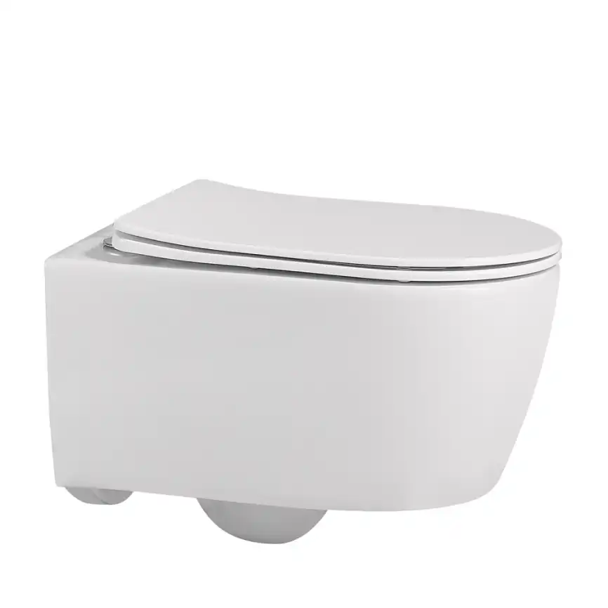 Подвесной унитаз ABBER Bequem AC1104 белый, безободковый, с сиденьем микролифт фото 1