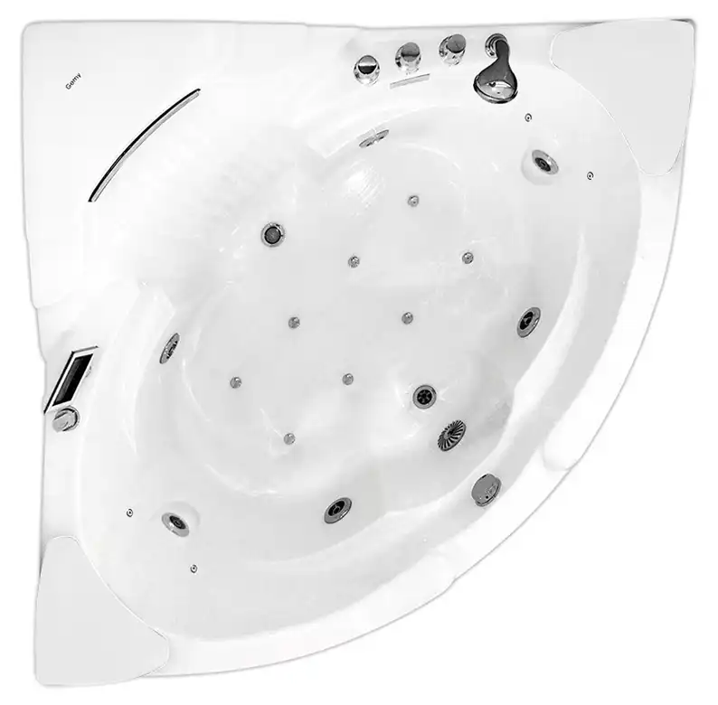 Акриловая ванна Gemy G9082 K 152х152 с гидромассажем, угловая фото 3