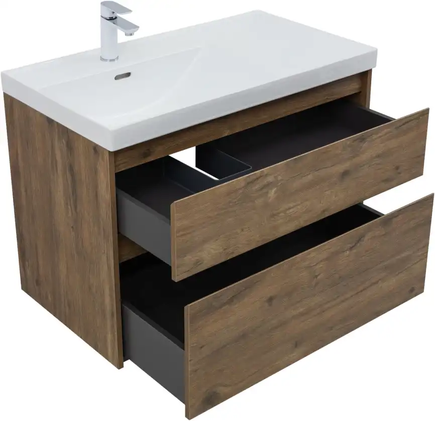 Тумба под раковину Aquanet Nova Lite 2.0 90 дуб рустикальный, левая, 346318 фото 4