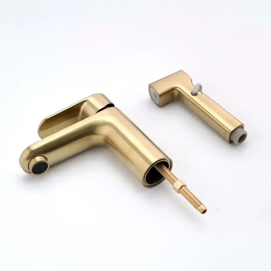 Смеситель для раковины Aquatek Ника AQ1812BG, Золото матовое фото 6