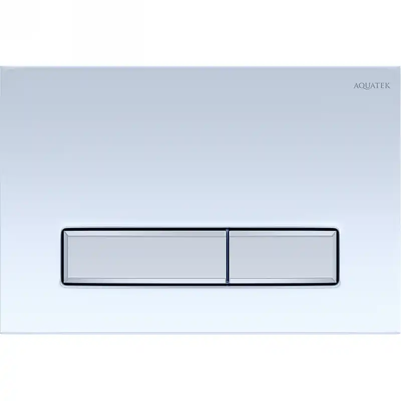 Панель смыва Aquatek Slim Белая глянец (клавиша прямоугольная, хром) НОВИНКА фото 1