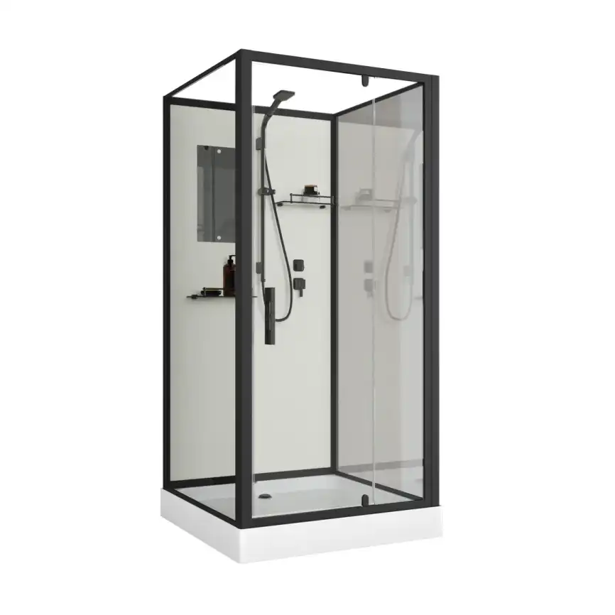 Душевая кабина Niagara Standart 90х90 ST90/15Q/BL/BK низкий поддон, черный профиль, без крыши фото 1