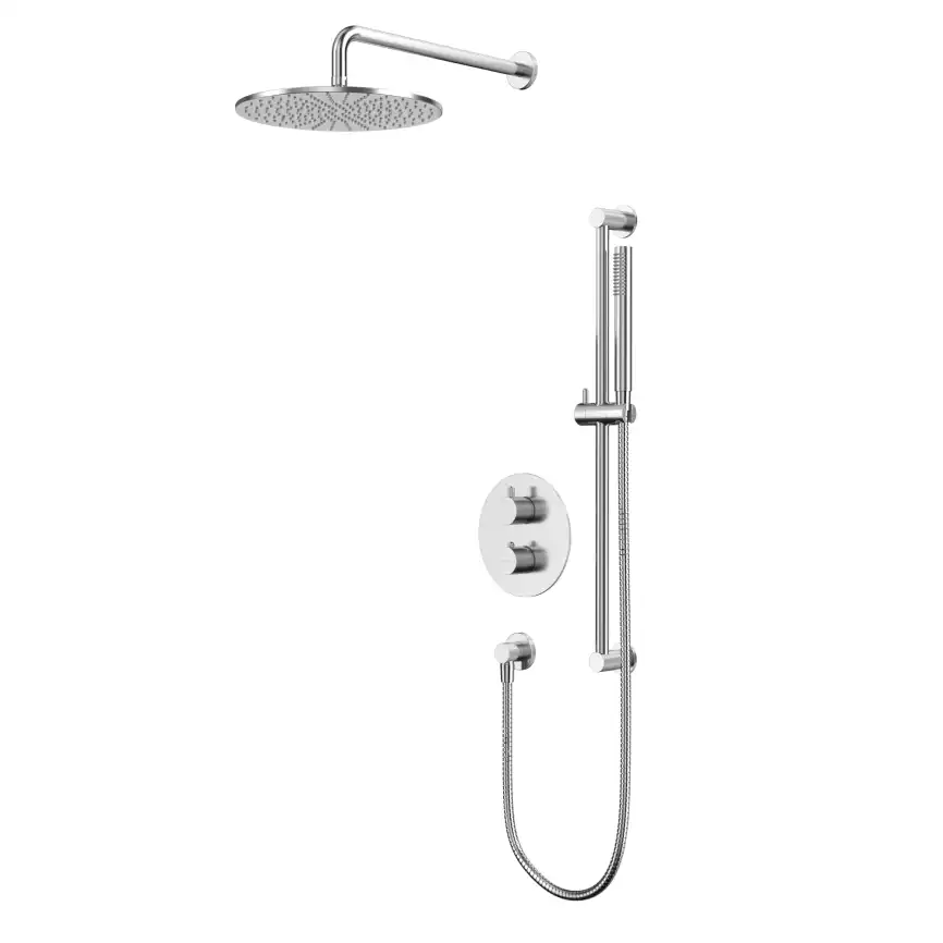 Душевая система для душа WHITECROSS Y brushed nickel YSET09NIB, термостатическая, скрытого монтажа, Никель брашированный фото 1