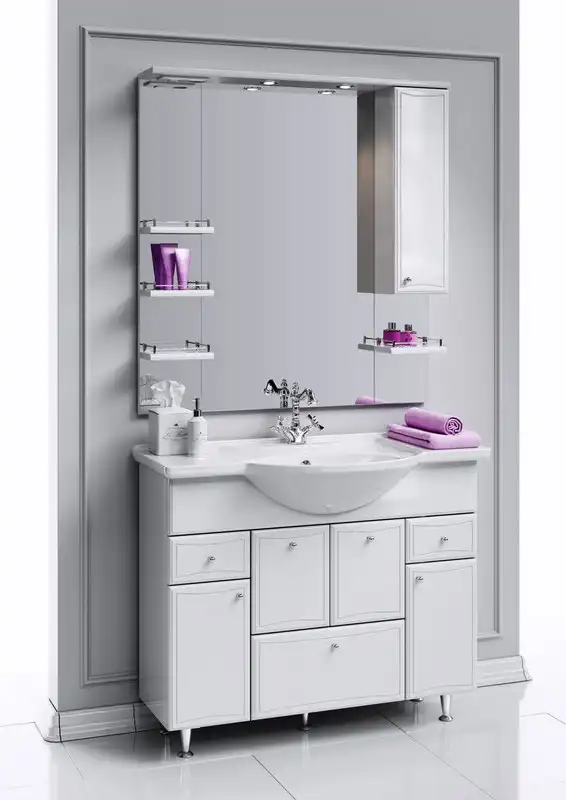 Тумба с раковиной напольная Aqwella Barcelona 105 см, BА0110К, цвет Белый фото 2